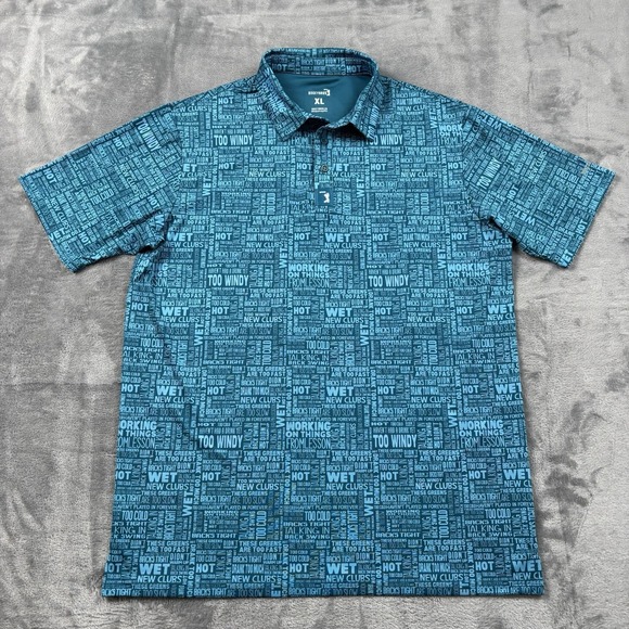Bogey Bros Excuses Golf Polo Shirt Mens Blue Performance Stretch Size XL - Picture 1 of 6